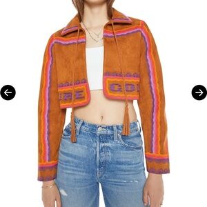MOTHER Tan and Purple Tassel Jacket